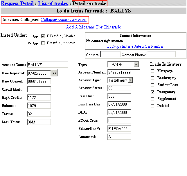 expanding/collapsing outstanding services displayed on Detail on Trade page