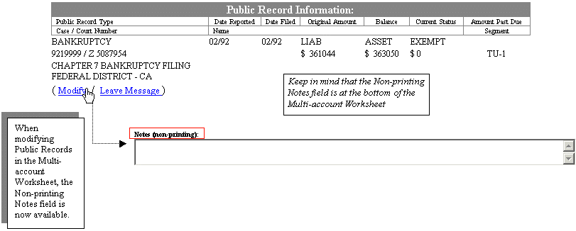 Non-printing notes field now available for Public Records from Request Worksheet